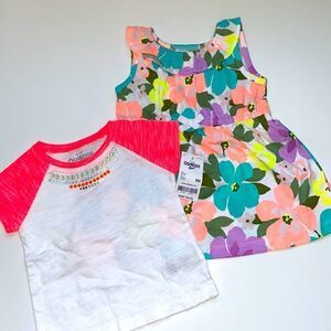 oshkosh & carter 2 pc baby girl new